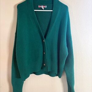 Oversized Teal Cardigan | UO
